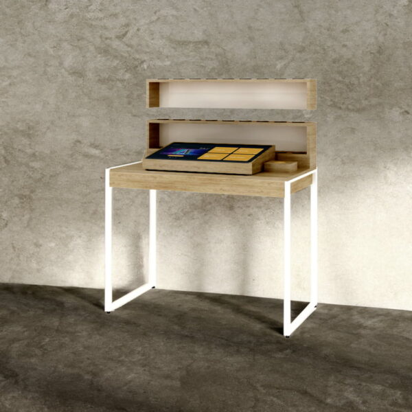 GC-AC4 // Pick & Place table (with metal legs and 3 shelves)