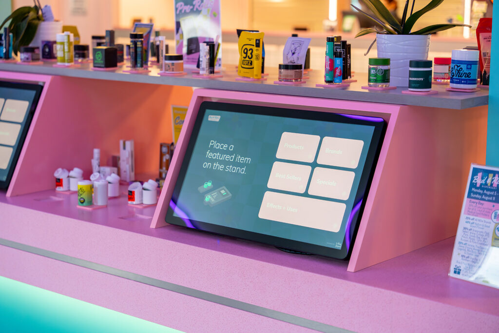 Interactive dispensary technology in Missouri retail setting.