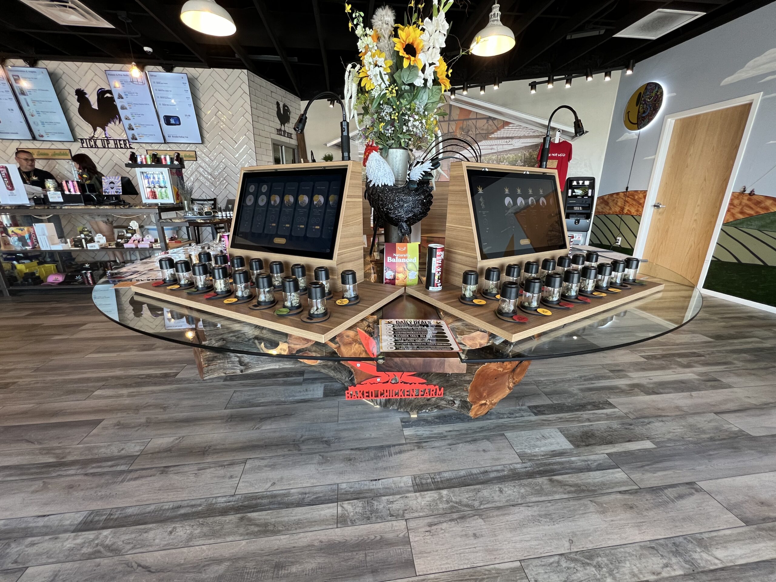 interactive bud bar dispensary tech in new mexico at baked chicken farm
